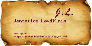 Jentetics Lavínia névjegykártya